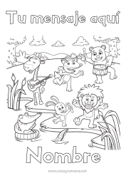 Dibujo libre Jirafa León Cocodrilo Zorro Conejo Animales Música Reptiles Animales salvajes de África Animales del bosque Día Mundial de la Música Guitarra Instrumentos de música Tambor