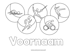 Kleurplaat aanpassen Sport Watersporten Gymnastiek Artistieke Sporten Wedstrijden en beloningen Zwemmen Olympische Spelen