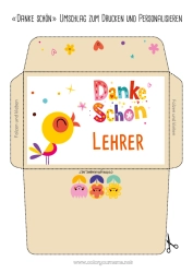 Kinder-Malvorlage Blumen Vogel Umschlag Kindermädchen Vögel und fliegende Säugetiere Trainer Danke Wettbewerbe und Belohnungen Bedruckbare Umschläge