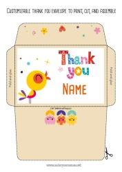 Child coloring page Flowers Bird Envelope Nanny Flying birds and mammals Coach Thank you Competitions and Rewards Envelope to print