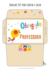 Desenho grátis Flores Pássaro Verão Primavera Animal Envelope Babá Pássaros e mamíferos voadores Treinador Obrigado Competições e Prêmios Envelope para imprimir
