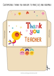 Child coloring page Flowers Bird Envelope Nanny Flying birds and mammals Coach Thank you Competitions and Rewards Envelope to print