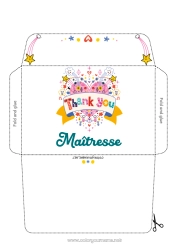 Coloriage enfant Coeur Enveloppe Grand coeur Nounou Coach, entraineur Merci Compétitions et récompenses Enveloppe à imprimer