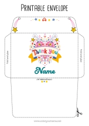 Colouring to customise Heart Summer Envelope Big heart Nanny Coach, trainer Thank you. Competitions and awards Print envelope