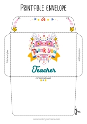 Free colouring Heart Summer Envelope Big heart Nanny Coach, trainer Thank you. Competitions and awards Print envelope