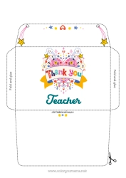 Child coloring page Heart Envelope Big heart Nanny Coach Thank you Competitions and Rewards Envelope to print