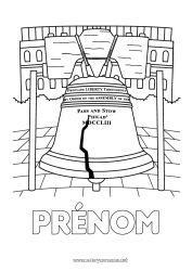 Coloriage gratuit Cloche USA 4 juillet
