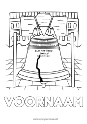Kleurplaat aanpassen Klok VS 4 juli