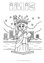 Rysunek za darmo USA Statua Wolności Nowy Jork Pomnik