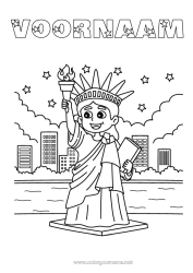 Kleurplaat aanpassen VS Vrijheidsbeeld New York Monument