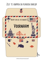 Gratis kleurplaat VS Symbolen Land 4 juli Afdrukbare enveloppen Kerstelfreis Envelop voor kerstelfpost