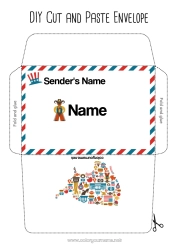 Free drawing USA Cowboy 4th July Envelope to print Elf on the Shelf Trip Country map Envelope for Elf on the Shelf Mail