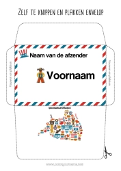 Gratis kleurplaat VS Cowboy 4 juli Afdrukbare enveloppen Kerstelfreis Wereldkaart Envelop voor kerstelfpost