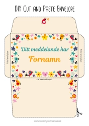 Gratis färgläggning Blommor Fågel Vår Barnvakt Fåglar och flygande däggdjur Utskriftskuvert