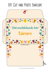 Gratis färgläggning Blommor Födelsedag Fågel Vår Barnvakt Fåglar och flygande däggdjur Utskriftskuvert