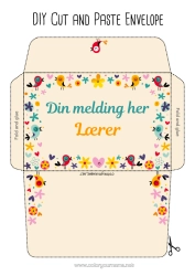 Gratis fargelegging Blomster Bursdag Fugl Vår Barnevakt Fugler og flygende pattedyr Utskriftsvennlig konvolutt
