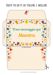 Colorazione gratuita Fiori Compleanno Uccello Primavera Tata Uccelli e mammiferi volanti Busta da stampare