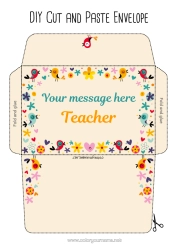 Free colouring Flowers Birthday Bird Spring Nanny Birds and flying mammals Print envelope