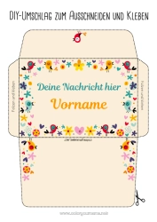 Kostenlose Malvorlage Blumen Vogel Frühling Kindermädchen Vögel und fliegende Säugetiere Bedruckbare Umschläge