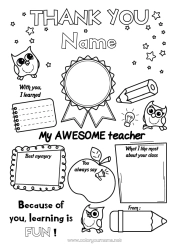 Colouring to customise Children's Activities Positive Mistress/Master Super Badge Thank You. Best Education Professions