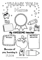 Free drawing Children's activities Positive Teacher Super badge Thank you Best Education Professions
