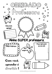 Desenho grátis Atividades para Crianças Positivo Professora/Professor Emblema super Obrigado Melhor Profissões de educação