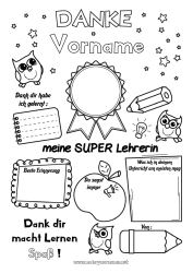Kostenlose Malvorlage Kinderaktivitäten Positiv Lehrer/Lehrerin Superabzeichen Danke Besser Büroberufe