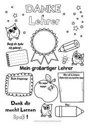 Kinder-Malvorlage Junge Kinderaktivitäten Positiv Lehrer/Lehrerin Superabzeichen Danke Besser Büroberufe
