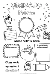 Desenho para personalizar Babá Emblema super Obrigado Melhor