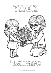 Gratis färgläggning Blommor Mormor Barnvakt Tack Bukett
