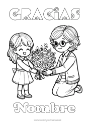 Dibujo libre Flores Abuela Niñera Gracias Ramillete