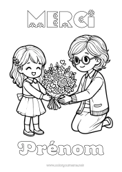 Dessin gratuit Fleurs Mamie Nounou Merci Bouquet
