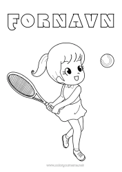 Gratis tegning Sport Jente Tennis Racketsporter Racket