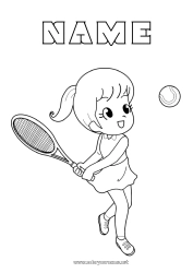 Free drawing Sport Girl Tennis Racket sports Racket
