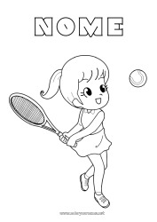 Desenho grátis Esporte Menina Tênis Esportes de Raquete Raquete