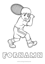 Gratis teckning Sport Pojke Tennis Racketsporter Racket