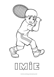 Rysunek za darmo Sport Chłopiec Tenis Sporty rakietowe Rakieta