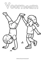 Gratis kleurplaat Sport Kind Gymnastiek Artistieke Sporten