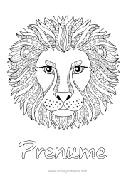 Pagină de colorat personalizată Mandala Leu Animal Desene de colorat complexe Zentangle Animale sălbatice din Africa Cap