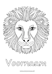 Gratis tekening Mandala Leeuw Dier Complex Kleurplaten Zentangle Wilde dieren van Afrika Hoofd