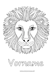 Kostenlose Zeichnung Mandala Löwe Tier Komplexe Ausmalbilder Zentangle Wilde Tiere Afrikas Kopf