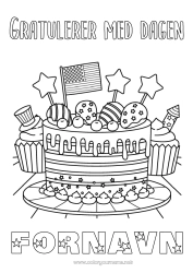 Gratis fargelegging Kake USA Flagg 4. juli