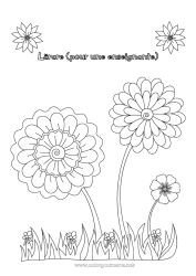 Färgläggningssida för barn Blommor Barnvakt Solros Tack