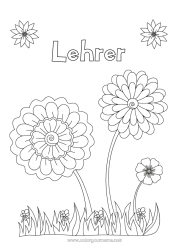 Kinder-Malvorlage Blumen Kindermädchen Sonnenblume Danke