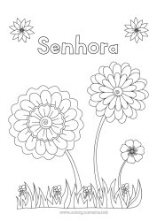 Página de desenho infantil Flores Babá Girassol Obrigado