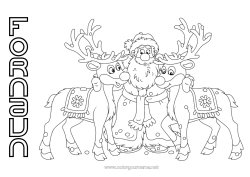 Gratis tegning Julenissen Reinsdyr Jul Skogsdyr
