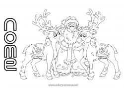 Disegno gratuito Babbo Natale Renna Natale Animali della foresta