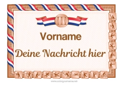 Kostenlose Zeichnung Fußball Sport Tanz Rennen Champion Basketball Volleyball Mannschaftssportarten Gymnastik Künstlerischer Sport Tennis Schlägersportarten Kampfsportarten Wettbewerbe und Belohnungen Andere Sportarten Tischtennis Badminton Ballett Handball Reiten Boxen Olympische Spiele Golf Urkunde Bronze Dritter Platz