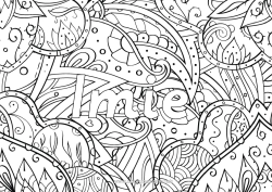 Kolorowanka za darmo Kwiaty Liście Nazwisko odznaczone Zentangle