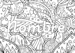 Colorear gratis Flores Hojas Nombre decorado Zentangle